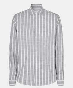 Mand Samsøe Samsøe Skjorter | Liam Fp Shirt L/S Climbing Ivy Stripe Climbing Ivy St.