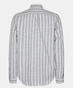 Mand Samsøe Samsøe Skjorter | Liam Fp Shirt L/S Climbing Ivy Stripe Climbing Ivy St.