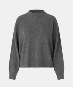 Kvinde Samsøe Samsøe Strik | Amaris Knit Dark Grey Mel