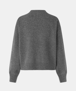 Kvinde Samsøe Samsøe Strik | Amaris Knit Dark Grey Mel