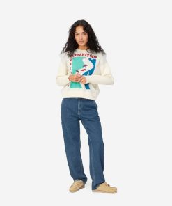 Kvinde Carhartt WIP Jeans | W Pierce Straight Pants Blue Stone Washed