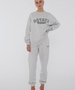 Kvinde ROTATE Bukser | Mimi Sweatpants Light Grey Light Grey Mel