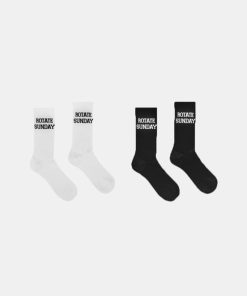 Kvinde ROTATE Stromper | Rotate Socks 2-Pack Black White