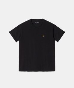 Kvinde Carhartt WIP Toppe & Bluser | W Chase Tee Black