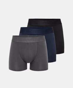 Mand Resterods Undertoj | 3-Pack Bamboo Boxers Grey/Navy/Black