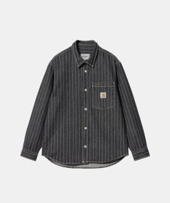 Mand Carhartt WIP Skjorter | Orlean Shirt Black/White