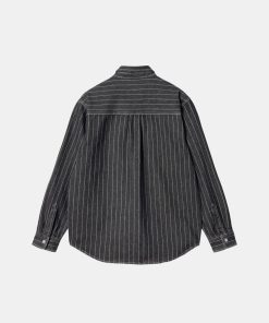 Mand Carhartt WIP Skjorter | Orlean Shirt Black/White