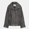 Kvinde Remain Jakker | Leather Oversized Jacket Black